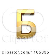 3d Gold Cyrillic Capital Letter Be Clipart Royalty Free CGI Illustration