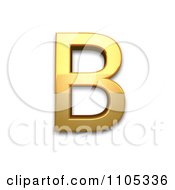 3d Gold Cyrillic Capital Letter Ve Clipart Royalty Free CGI Illustration