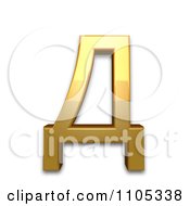 Poster, Art Print Of 3d Gold Cyrillic Capital Letter De