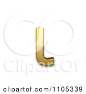 3d Gold Greek Small Letter Iota Clipart Royalty Free CGI Illustration