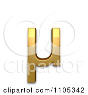 3d Gold Greek Small Letter Mu Clipart Royalty Free CGI Illustration