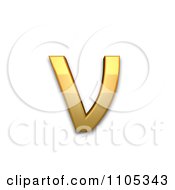 3d Gold Greek Small Letter Nu Clipart Royalty Free CGI Illustration