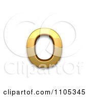 3d Gold Greek Small Letter Omicron Clipart Royalty Free CGI Illustration