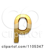 3d Gold Greek Small Letter Rho Clipart Royalty Free CGI Illustration