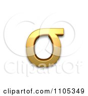 3d Gold Greek Small Letter Sigma Clipart Royalty Free CGI Illustration