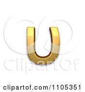 3d Gold Greek Small Letter Upsilon Clipart Royalty Free CGI Illustration