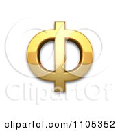 3d Gold Cyrillic Capital Letter Ef Clipart Royalty Free CGI Illustration