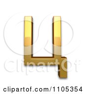 3d Gold Cyrillic Capital Letter Tse Clipart Royalty Free CGI Illustration