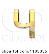 3d Gold Cyrillic Capital Letter Che Clipart Royalty Free CGI Illustration