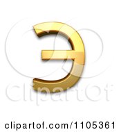 3d Gold Cyrillic Capital Letter E Clipart Royalty Free CGI Illustration