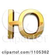 3d Gold Cyrillic Capital Letter Yu Clipart Royalty Free CGI Illustration