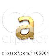 3d Gold Cyrillic Small Letter A Clipart Royalty Free CGI Illustration