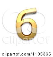 3d Gold Cyrillic Small Letter Be Clipart Royalty Free CGI Illustration