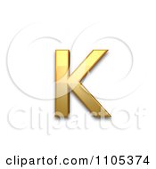 3d Gold Cyrillic Small Letter Ka Clipart Royalty Free CGI Illustration