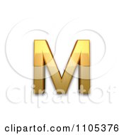 3d Gold Cyrillic Small Letter Em Clipart Royalty Free CGI Illustration