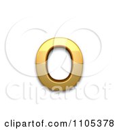 3d Gold Cyrillic Small Letter O Clipart Royalty Free CGI Illustration