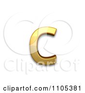 3d Gold Cyrillic Small Letter Es Clipart Royalty Free CGI Illustration