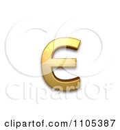 3d Gold Cyrillic Small Letter Ukrainian Ie Clipart Royalty Free CGI Illustration