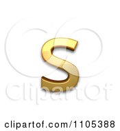 3d Gold Cyrillic Small Letter Dze Clipart Royalty Free CGI Illustration