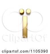 3d Gold Cyrillic Small Letter Yi Clipart Royalty Free CGI Illustration