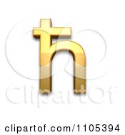 3d Gold Cyrillic Small Letter Tshe Clipart Royalty Free CGI Illustration