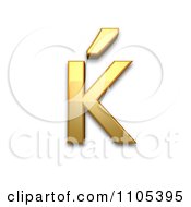 3d Gold Cyrillic Small Letter Kje Clipart Royalty Free CGI Illustration