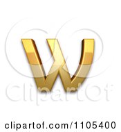 Poster, Art Print Of 3d Gold Cyrillic Small Letter Omega