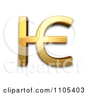 3d Gold Cyrillic Capital Letter Iotified E Clipart Royalty Free CGI Illustration