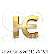 Poster, Art Print Of 3d Gold Cyrillic Small Letter Iotified E