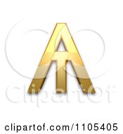 3d Gold Cyrillic Capital Letter Little Yus Clipart Royalty Free CGI Illustration
