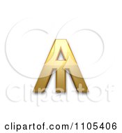 3d Gold Cyrillic Small Letter Little Yus Clipart Royalty Free CGI Illustration