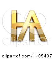 3d Gold Cyrillic Capital Letter Iotified Little Yus Clipart Royalty Free CGI Illustration