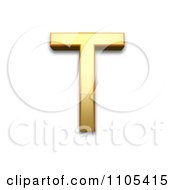 3d Gold Cyrillic Capital Letter Te Clipart Royalty Free CGI Illustration