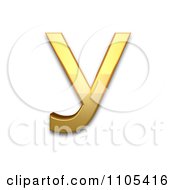 3d Gold Cyrillic Capital Letter U Clipart Royalty Free CGI Illustration