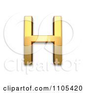 3d Gold Cyrillic Capital Letter En Clipart Royalty Free CGI Illustration