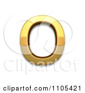 3d Gold Cyrillic Capital Letter O Clipart Royalty Free CGI Illustration