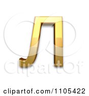 3d Gold Cyrillic Capital Letter El Clipart Royalty Free CGI Illustration