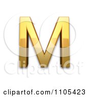 3d Gold Cyrillic Capital Letter Em Clipart Royalty Free CGI Illustration