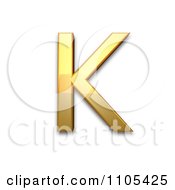 3d Gold Cyrillic Capital Letter Ka Clipart Royalty Free CGI Illustration