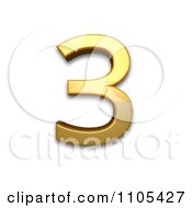 3d Gold Cyrillic Capital Letter Ze Clipart Royalty Free CGI Illustration