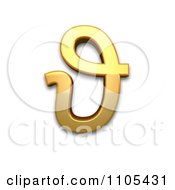 3d Gold Greek Theta Symbol Clipart Royalty Free CGI Illustration