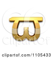 3d Gold Greek Pi Symbol
