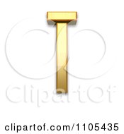 3d Gold Capital Letter I With Macron Clipart Royalty Free CGI Illustration