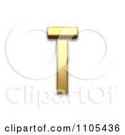 3d Gold Small Letter I With Macron Clipart Royalty Free CGI Illustration