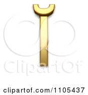 3d Gold Capital Letter I With Breve Clipart Royalty Free CGI Illustration