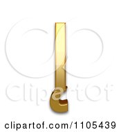 3d Gold Capital Letter I With Ogonek Clipart Royalty Free CGI Illustration