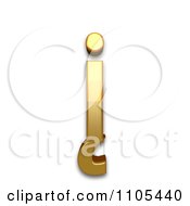 3d Gold Small Letter I With Ogonek Clipart Royalty Free CGI Illustration