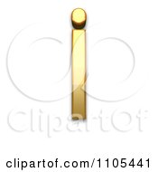 Poster, Art Print Of 3d Gold Capital Letter I With Dot Above