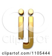 3d Gold Small Ligature Ij Clipart Royalty Free CGI Illustration
