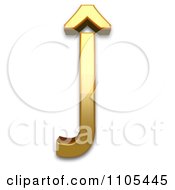 3d Gold Capital Letter J With Circumflex Clipart Royalty Free CGI Illustration